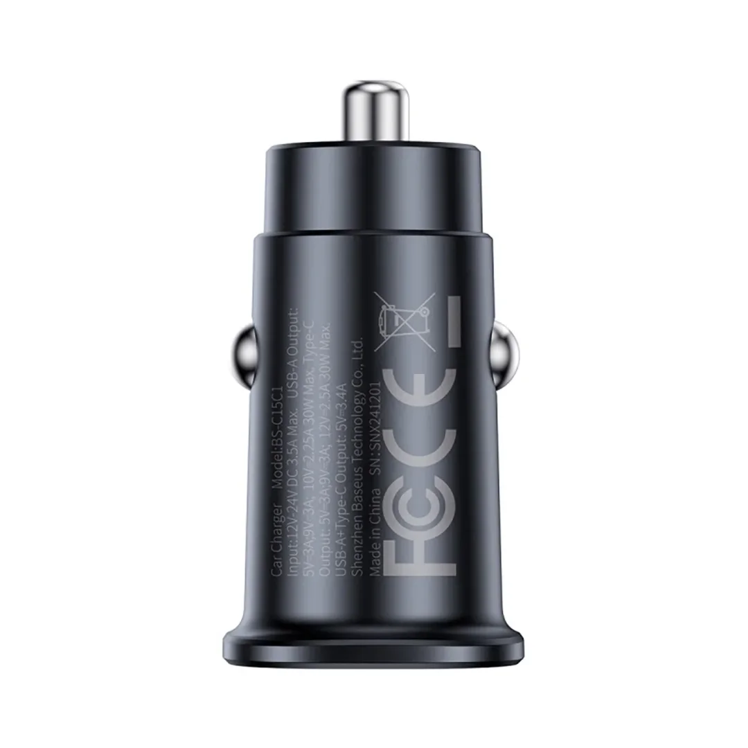 Ładowarka samochodowa Baseus GoTrip 2 x USB-C 30W - czarna (L) - 6