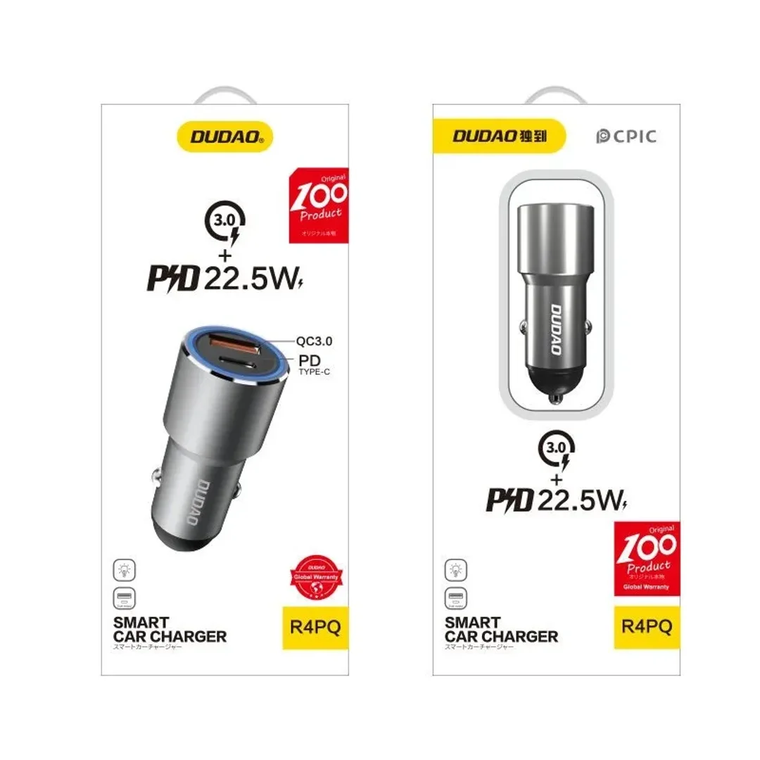 Ładowarka samochodowa Dudao USB / USB Typ C Power Delivery Quick Charge 22,5 W szary (R4PQ) - 5