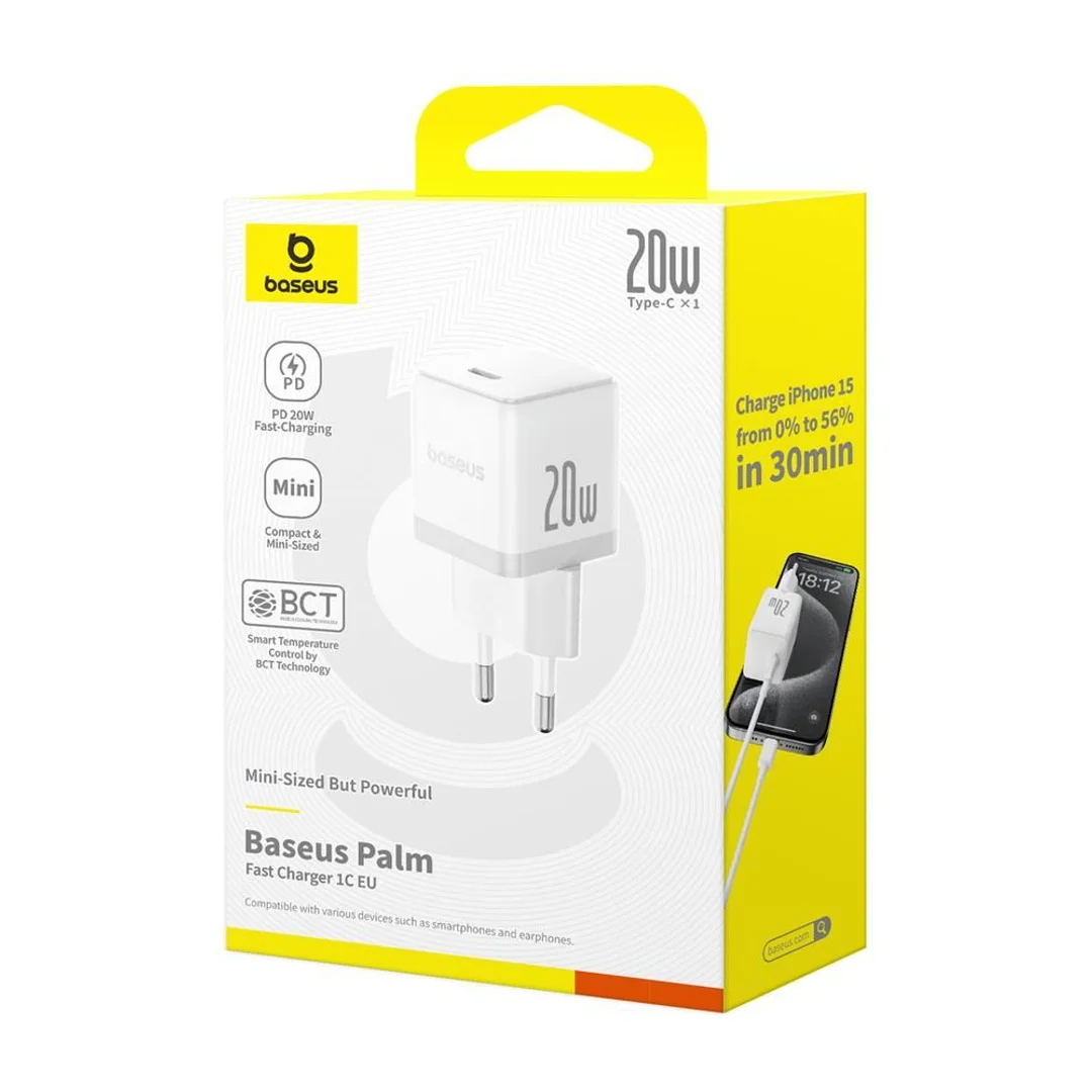 Ładowarka sieciowa Baseus palm 20W usb-c Biały - 4