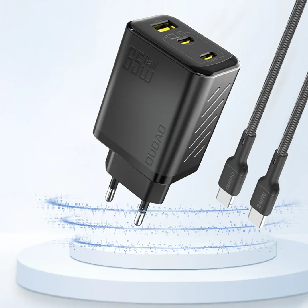 Ładowarka sieciowa Dudao A29 65W GaN 2 x USB-C + 1 x USB-A - czarna - 2