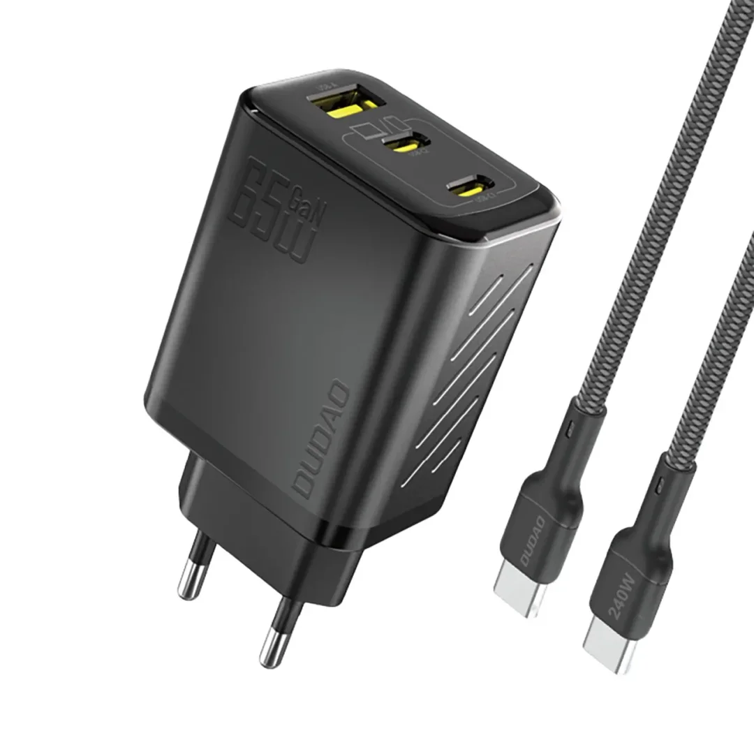 Ładowarka sieciowa Dudao A29C 65W GaN + kabel USB-C - czarna - 1