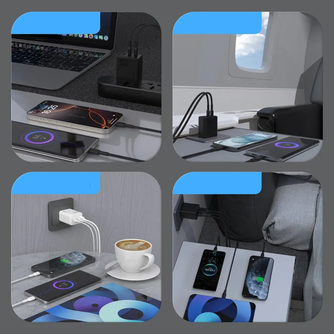 Ładowarka sieciowa Dudao A29C 65W GaN + kabel USB-C - czarna - 7