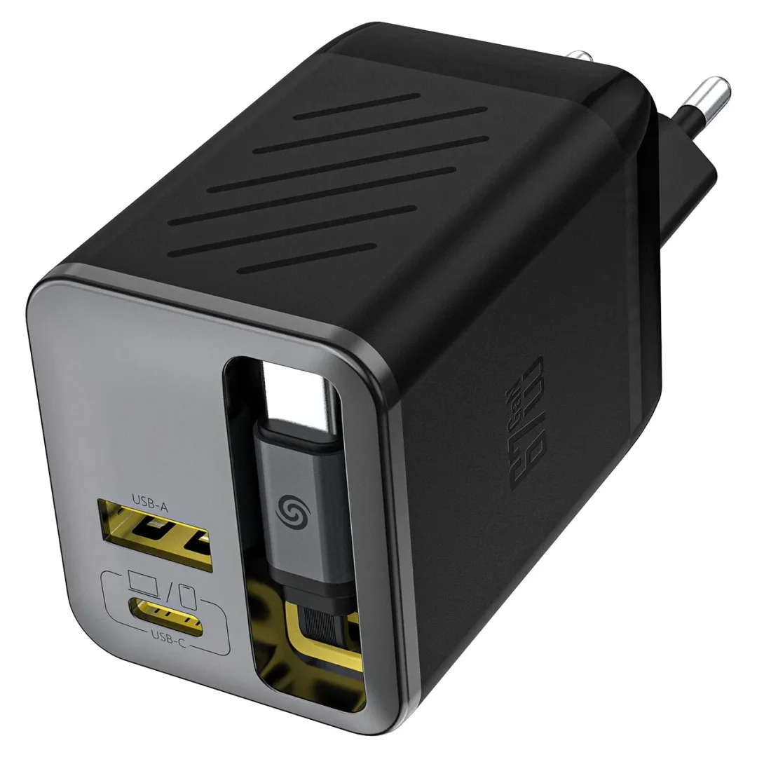 Ładowarka sieciowa Dudao A67EU GaN 67W z zwijanym kablem USB-C Power Delivery Quick Charge - czarna - 3