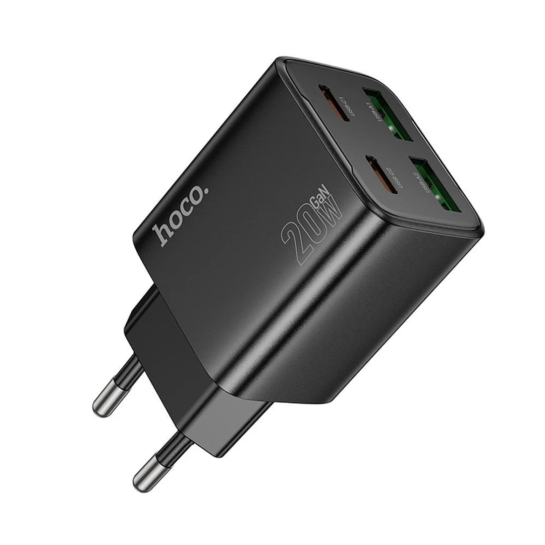 Ładowarka sieciowa Hoco 2 x USB C + 2 x USB A QC3.0 PD 3A 20W N55 czarna - 3