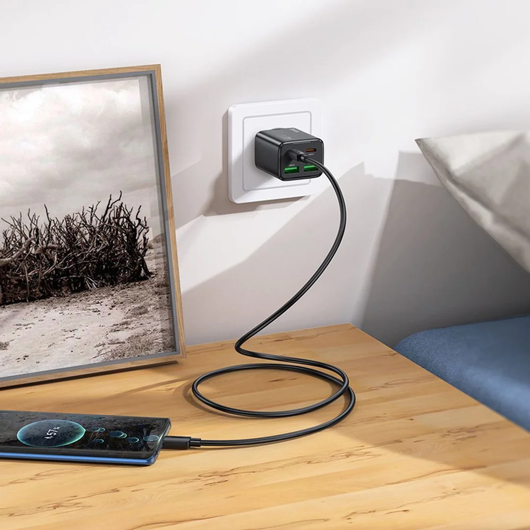 Ładowarka sieciowa Hoco 2 x USB C + 2 x USB A QC3.0 PD 3A 20W N55 czarna - 6