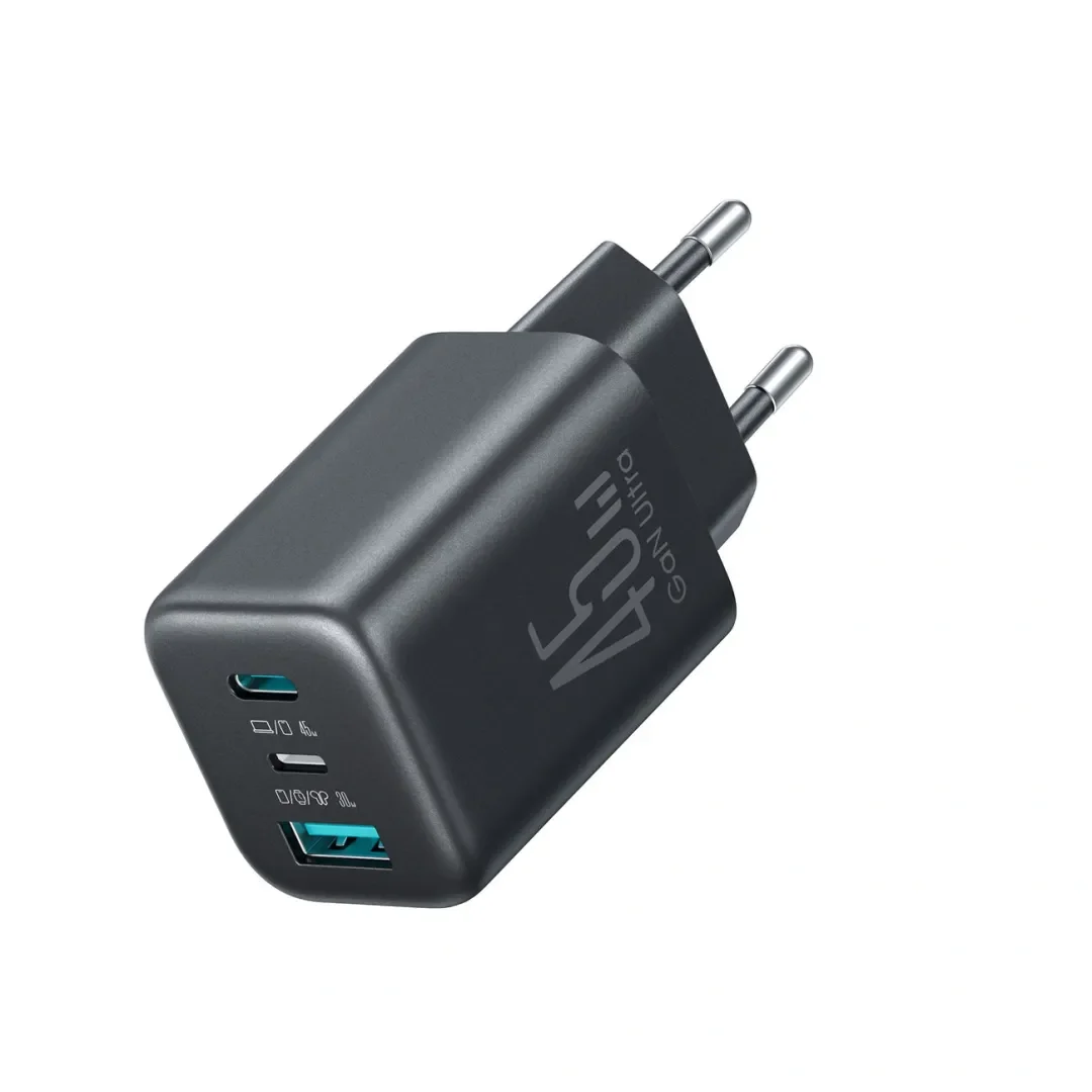 Ładowarka sieciowa Joyroom JR-TO1 GaN 45 USB-C Lightning USB-A - czarna - 1