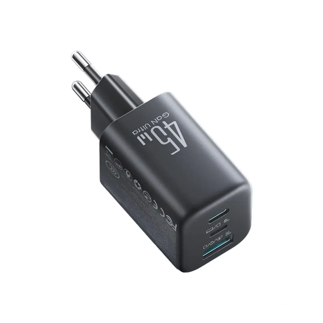 Ładowarka sieciowa Joyroom JR-TO1 GaN 45 USB-C Lightning USB-A - czarna - 4