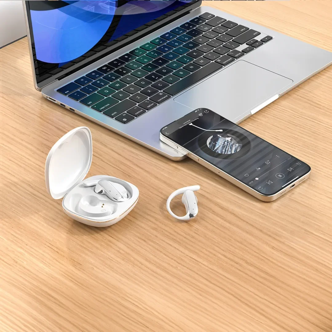 Słuchawki Dudao U17Z Bluetooth 5.3 OWS z zausznikami - białe - 2