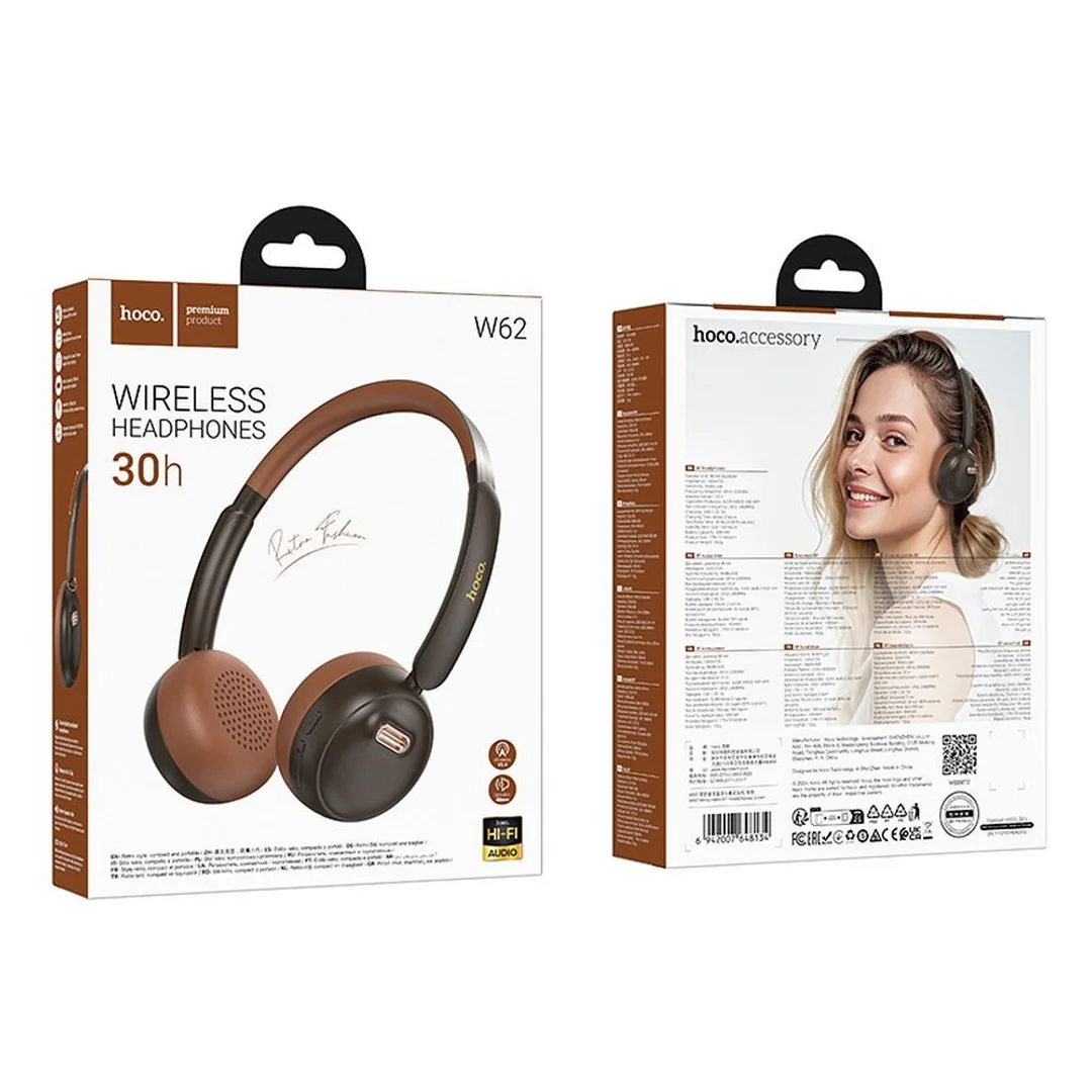 Słuchawki HOCO bluetooth nagłowne W62 brązowe - 5