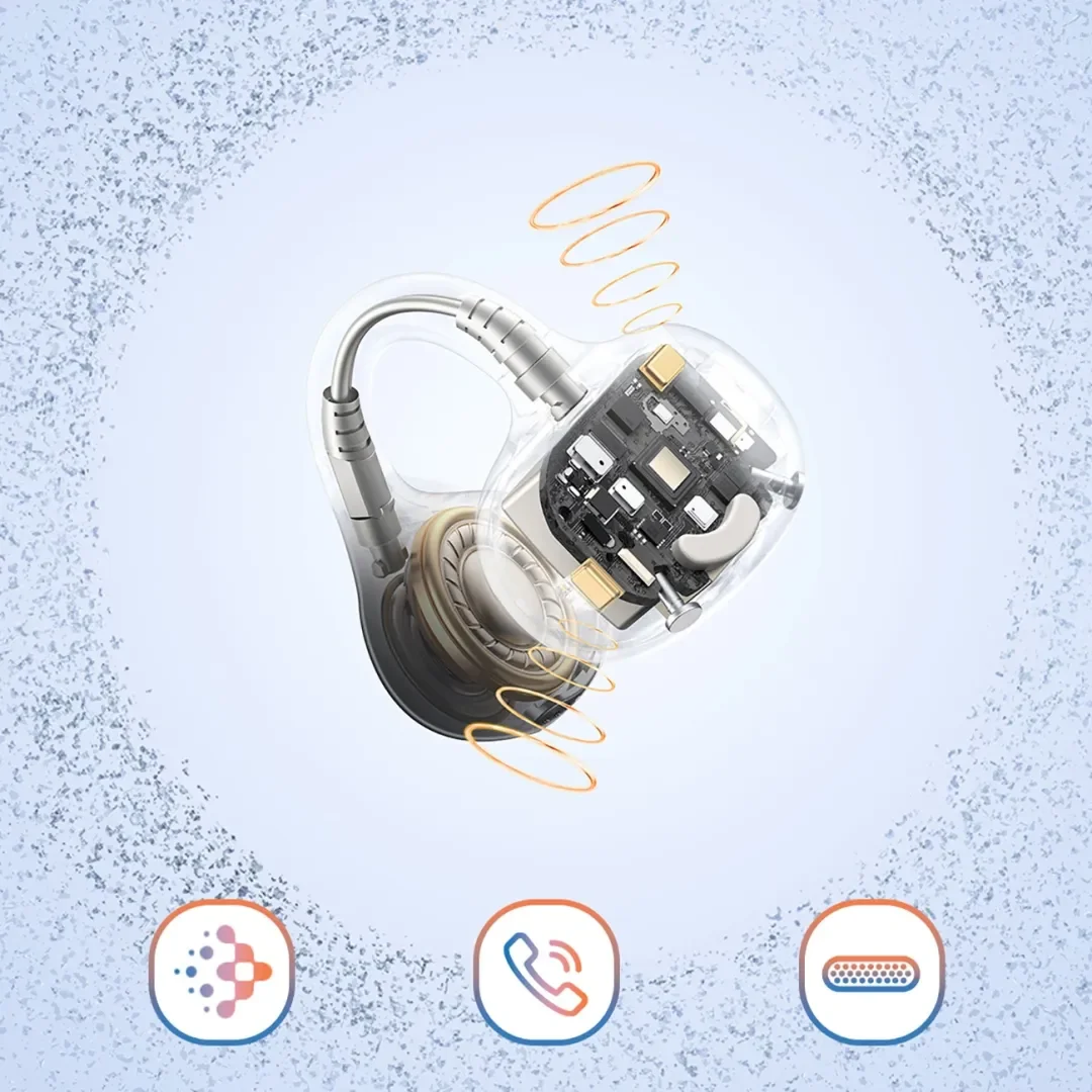 Słuchawki OWS Baseus Bass BC1 z klipsem - czarne (L) - 13