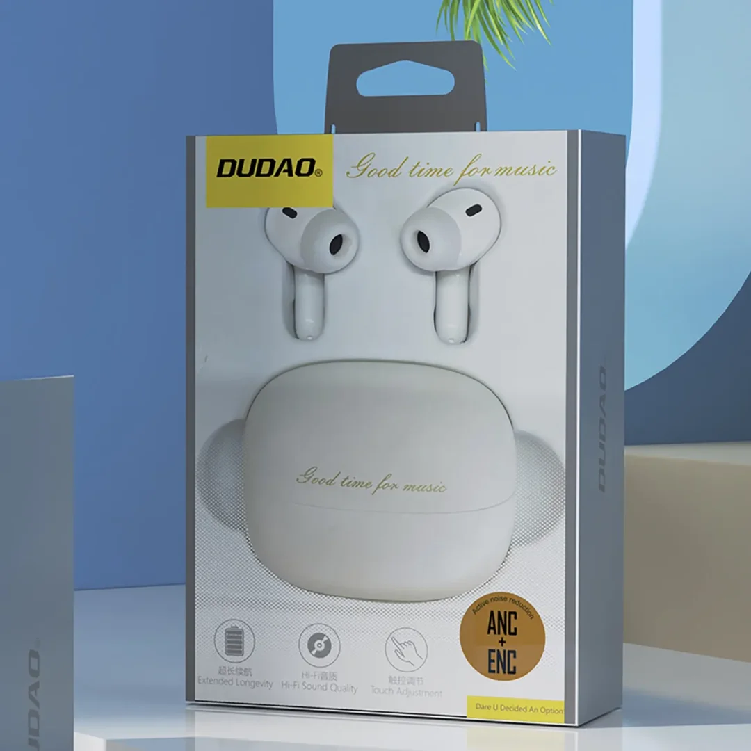 Słuchawki TWS Dudao U21 ANC ENC Bluetooth - białe - 8