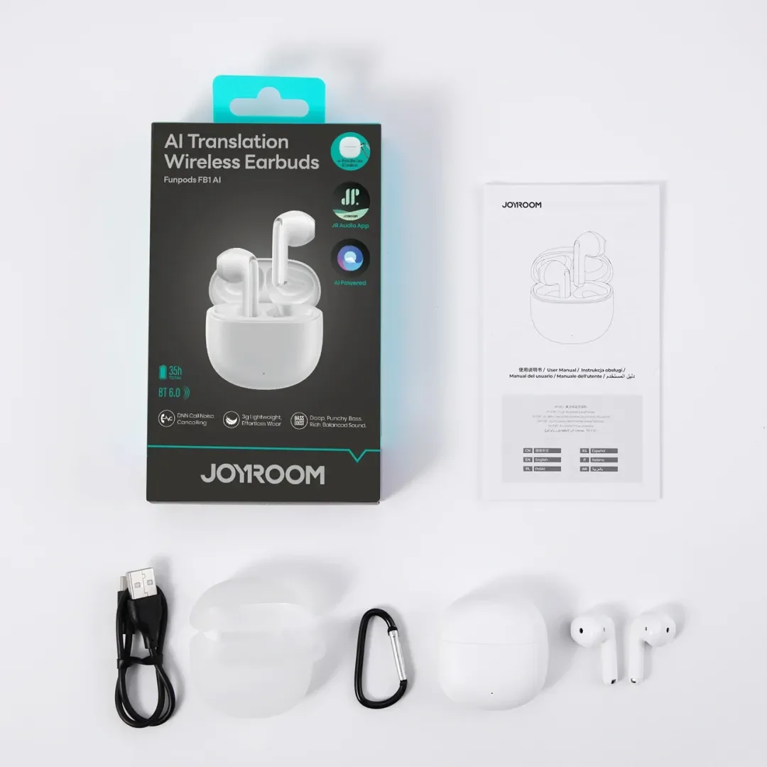 Słuchawki TWS Joyroom JR-FB1 Funpods Bluetooth 6.0 AI - białe - 8