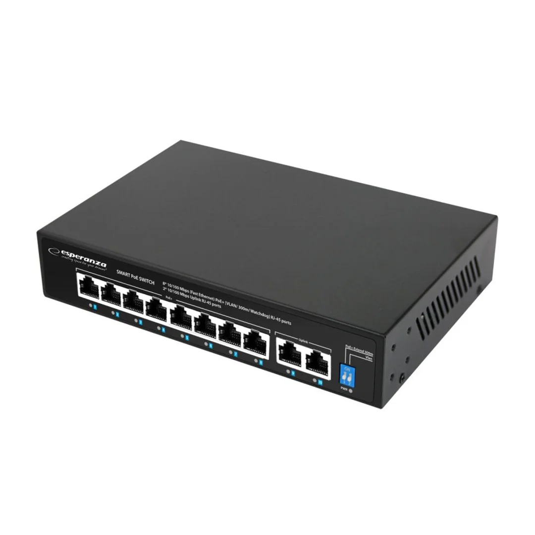 Switch Esperanza 10-PORTOWY POE 10/100 96W spotter