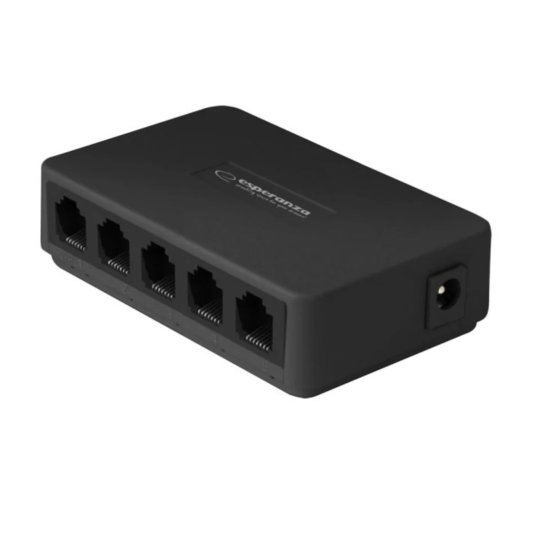 Switch Esperanza 5-PORTOWY 10/100/1000 onyx