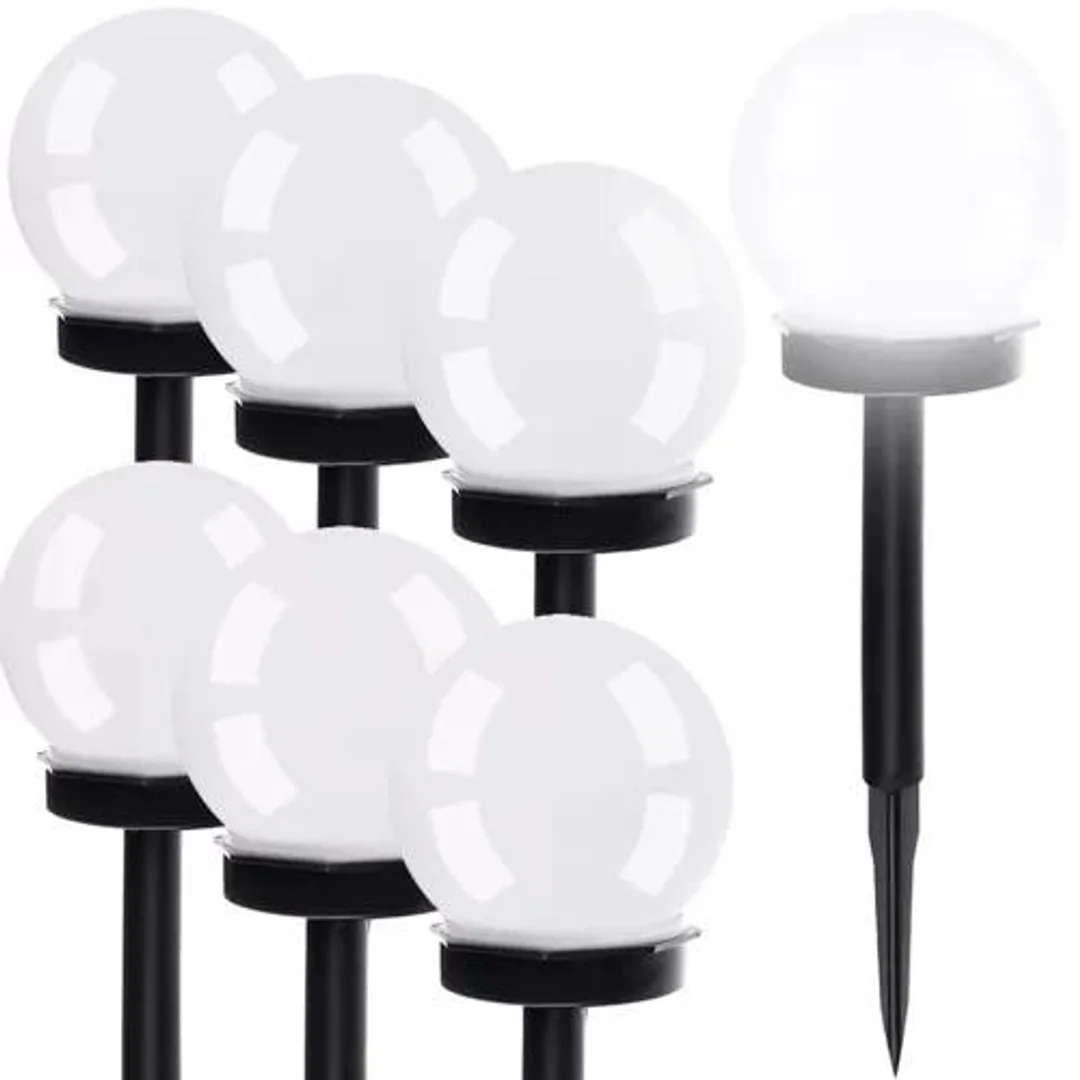 Lampy solarne ogrodowe kula LED zimna IP44