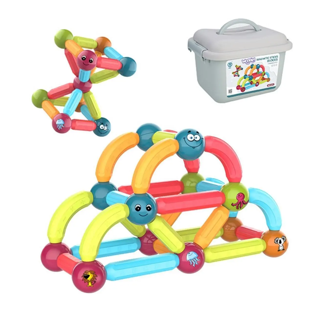 WOOPIE magnetyczne klocki edukacyjne 52 elementy