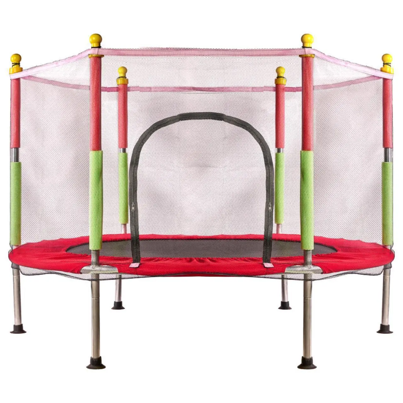 KX3936 Trampolina ogrodowa dla dzieci siatka 140cm 55inch czerwona