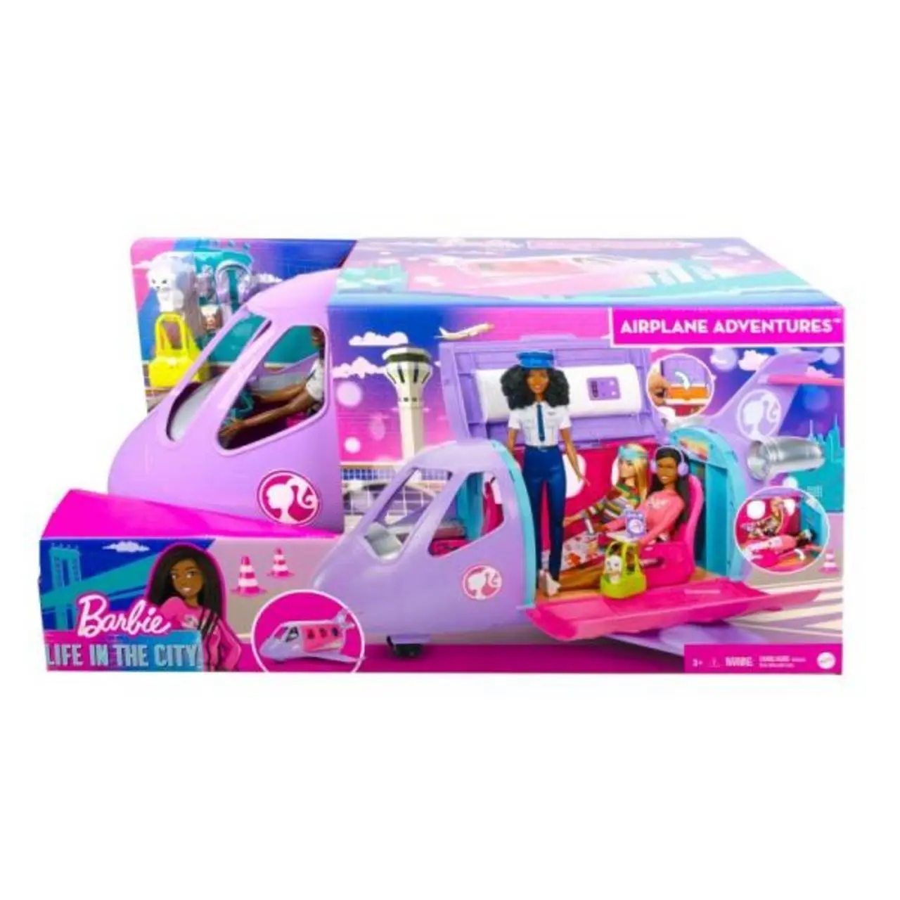 ND17_ZB-147788 Barbie Lotnicza przygoda Samolot + Lalka + 14 akcesoriów HCD49 MATTEL