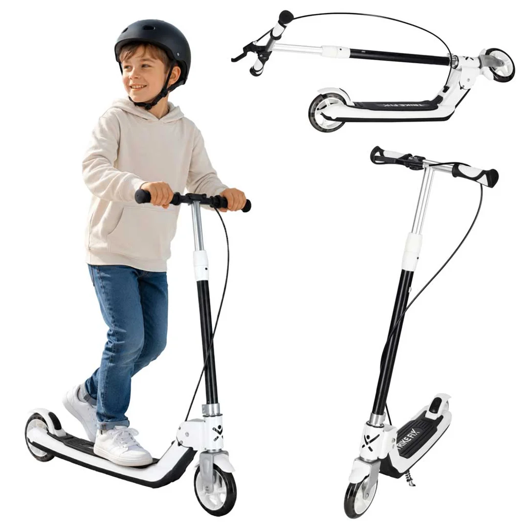KX2778 Hulajnoga dla dzieci TRIKE FIX dwukołowa LED składana podwójne hamulce czarna