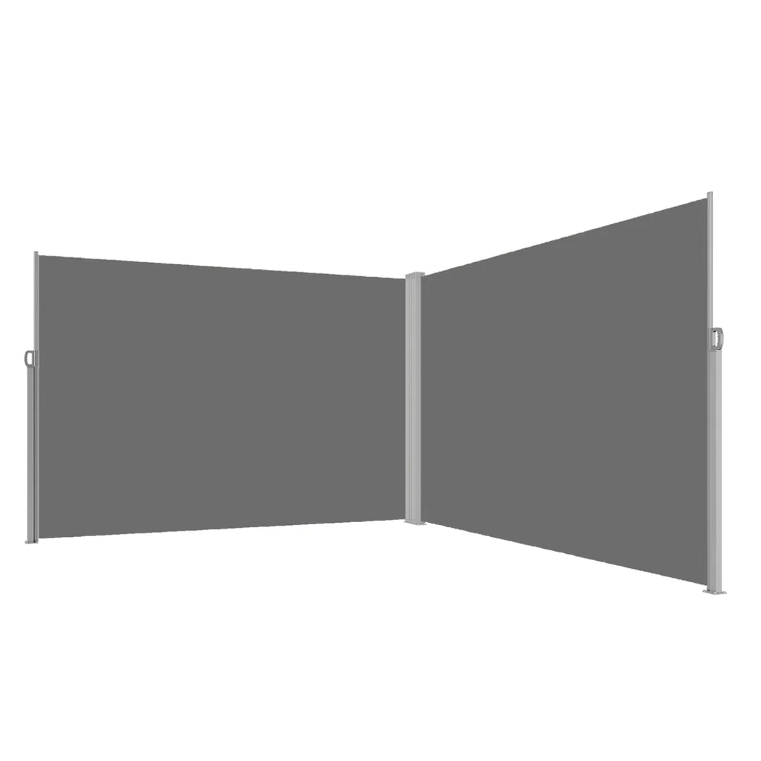 KX2865 Markiza narożna boczna tarasowa LUARO parawan zwijany 180 x 620 cm szary