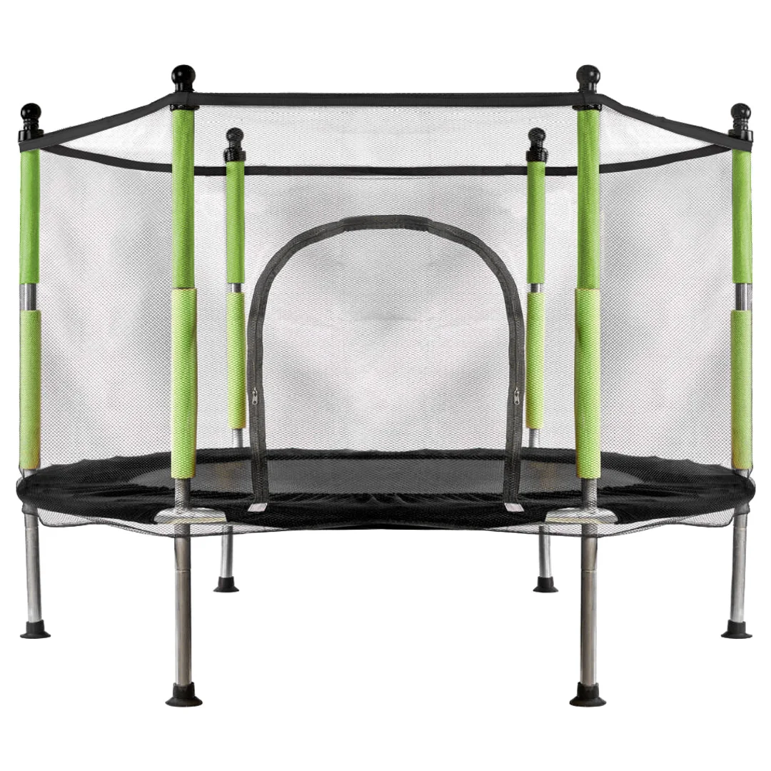KX3215 Trampolina ogrodowa dla dzieci siatka 140 cm zielona