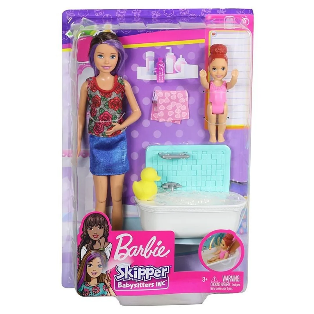 Lalka Barbie Skipper Klub Opiekunek Zestaw z wanną