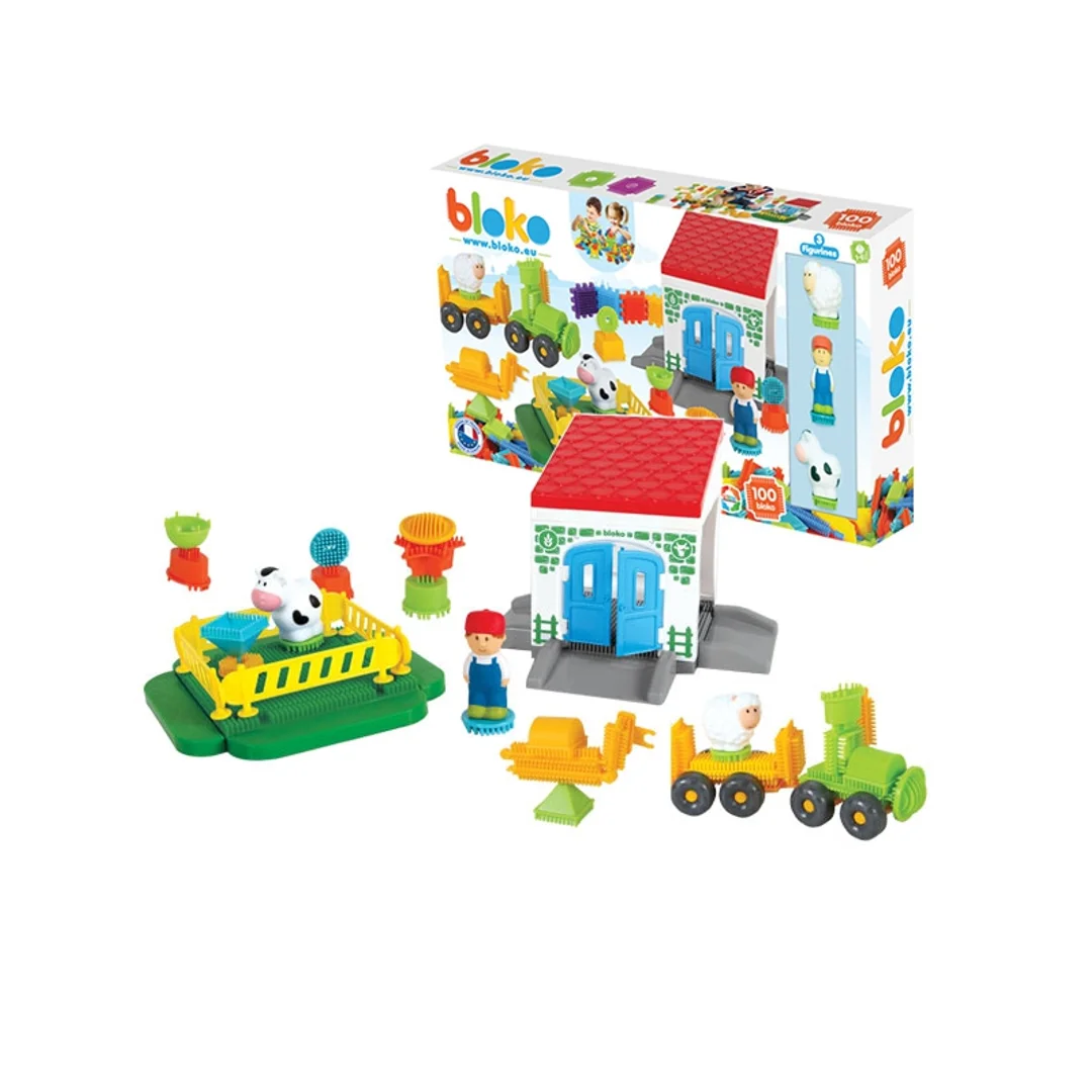 MOCHTOYS Klocki Jeżyki Pin Bricks FARMA w Kartonie Figurki