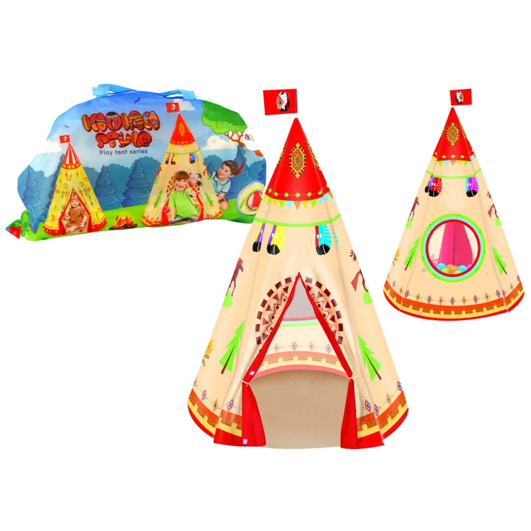 ND24_15246 Namiot Tipi Dla Dzieci Styl Indiański Ogród Kremowy 160 cm x 105 cm 5905515356312
