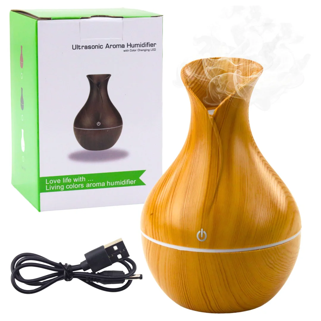 Nawilżacz Powietrza Dyfuzor Aromaterapia Imitacja Drewna 130ml