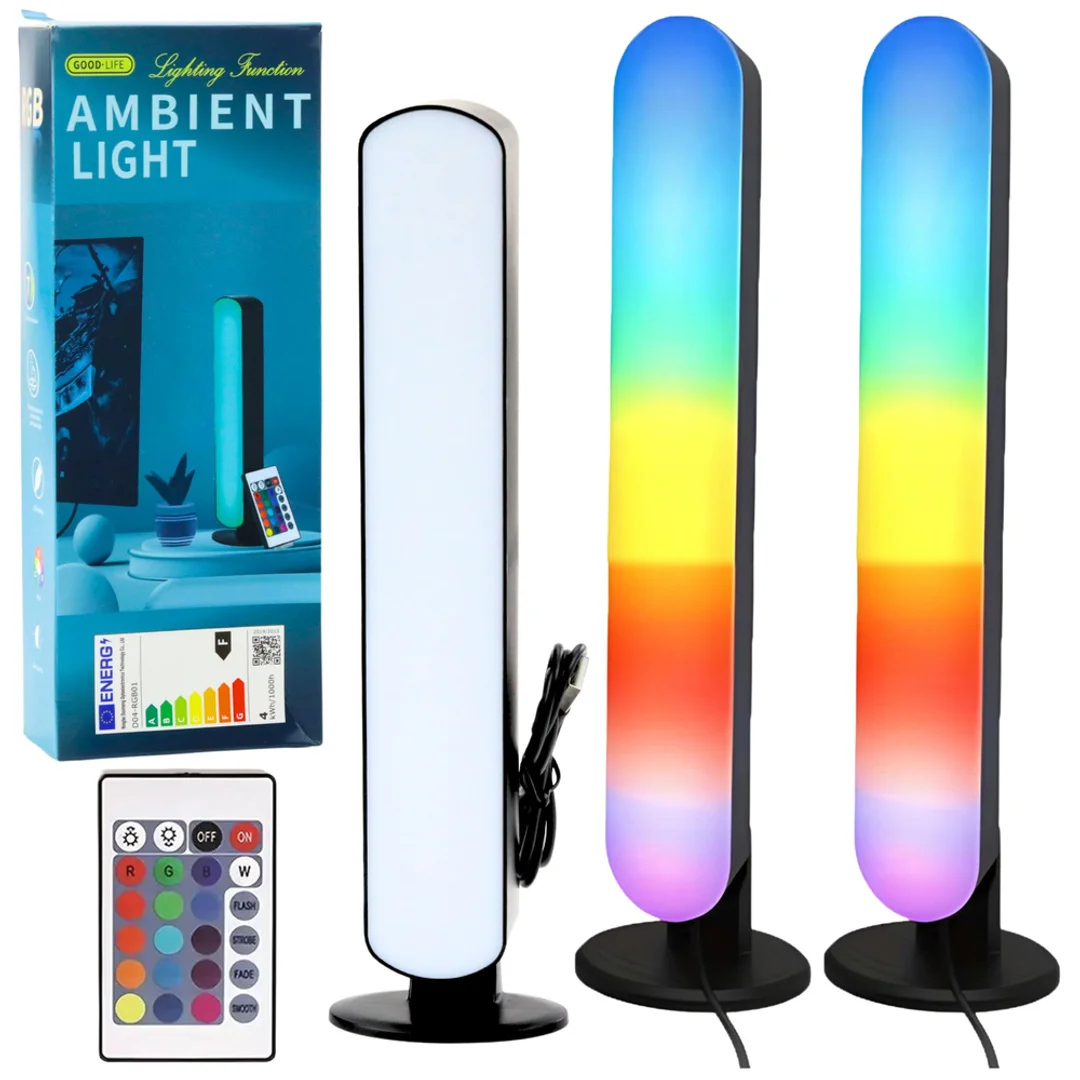 ND24_27687 Zestaw Lampy Ambient RGB LED Gamingowe na Biurko Pilot 2 szt. 5905991082088