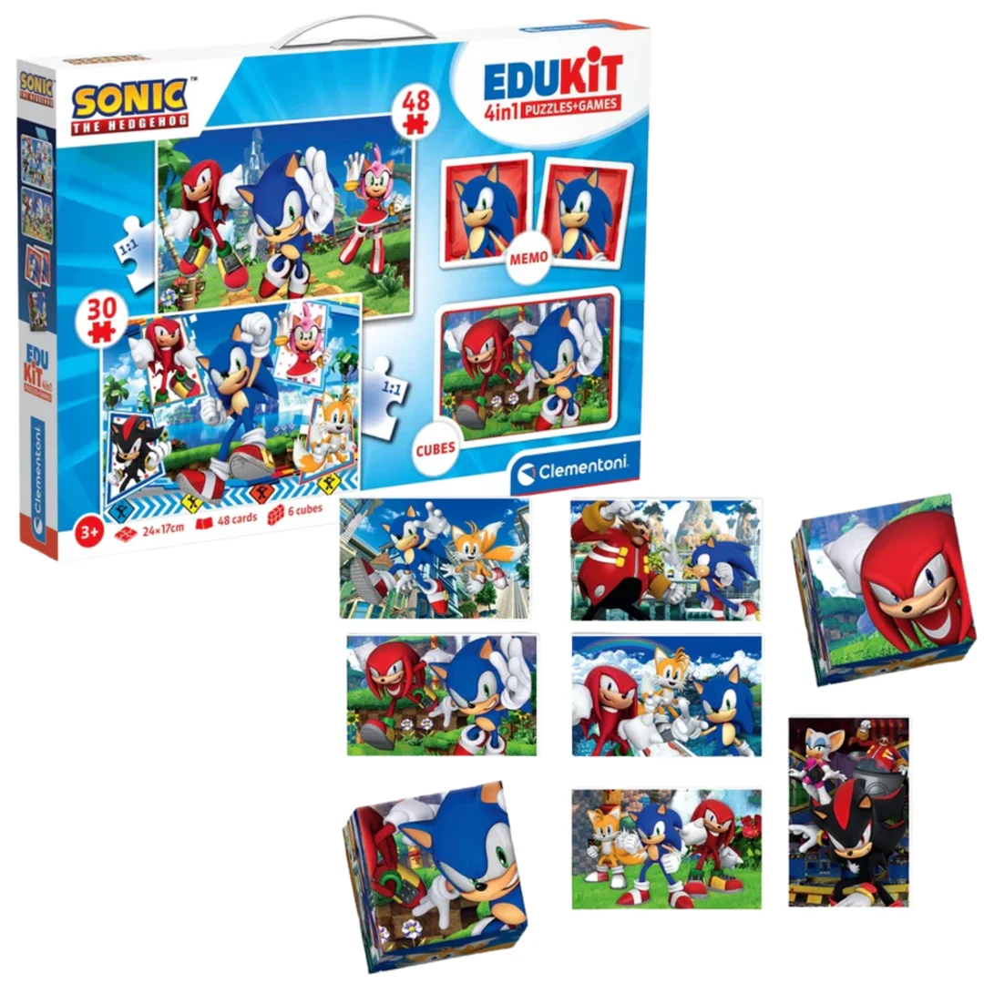 Zestaw Edukacyjny Puzzle Memo Klocki SONIC