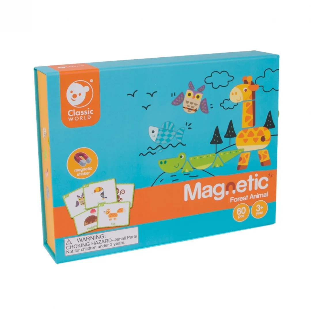 CLASSIC WORLD Układanka Magnetyczna Zwierzęta Tablica Klocki Puzzle Pamięć