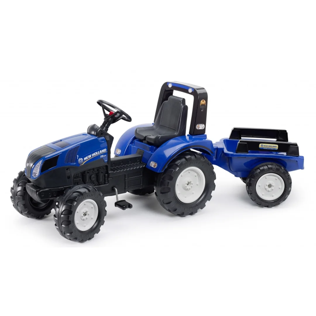 FALK Traktor na Pedały New Holland Duży z Przyczepką od