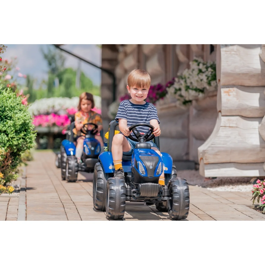 FALK Traktor na Pedały New Holland Duży z Przyczepką od