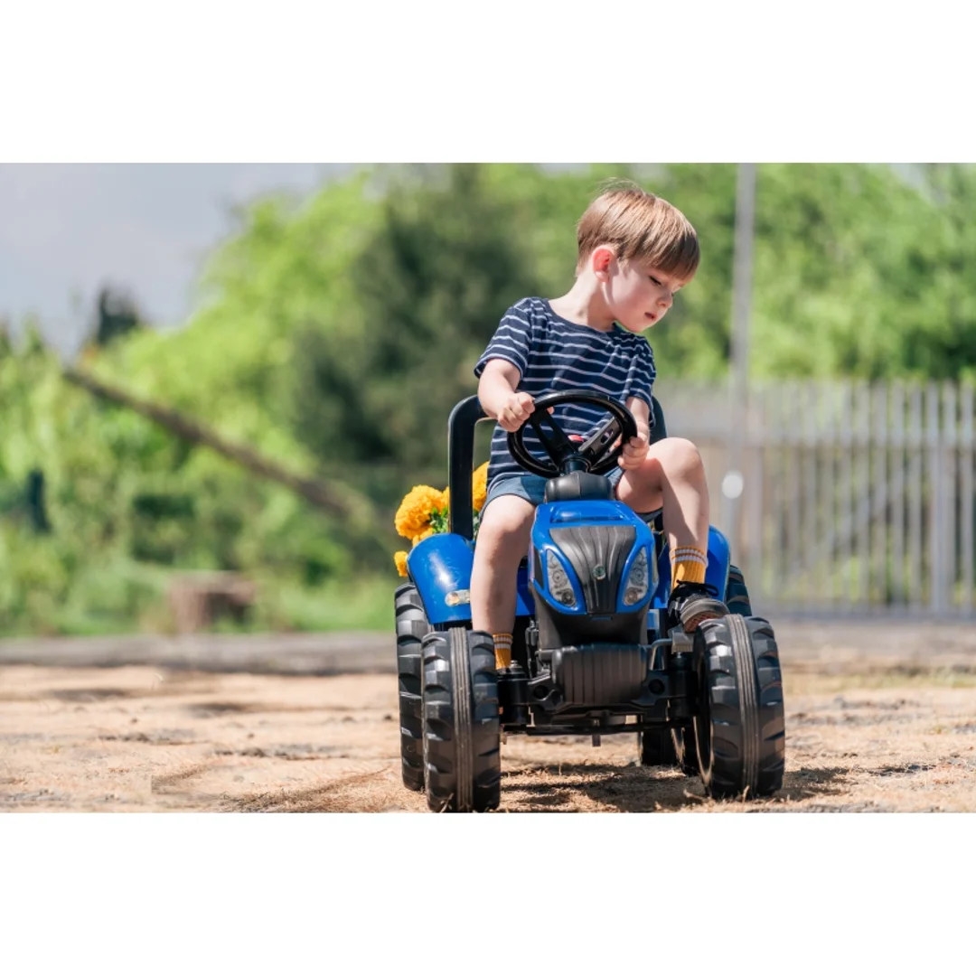 FALK Traktor na Pedały New Holland Duży z Przyczepką od