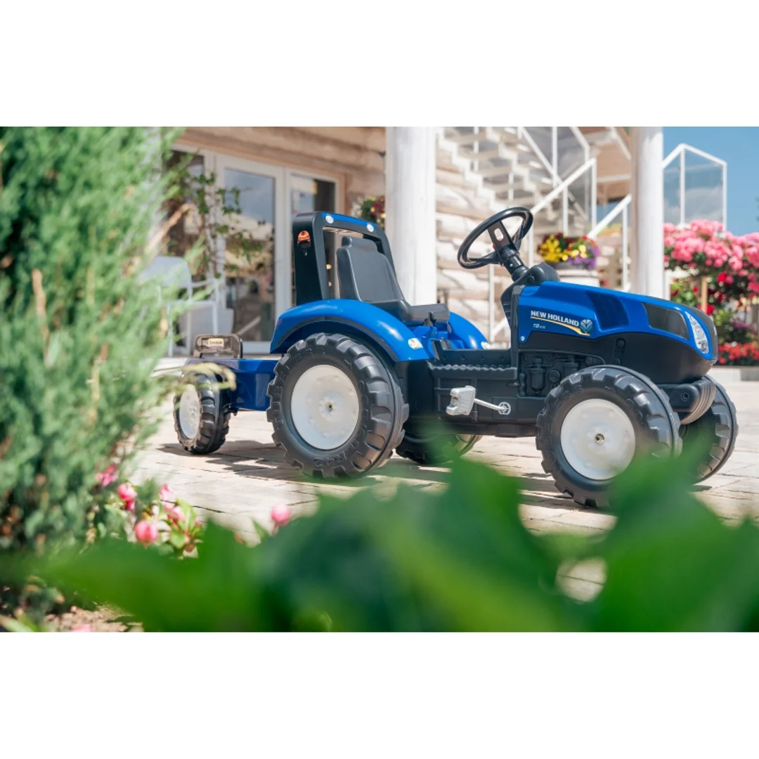 FALK Traktor na Pedały New Holland Duży z Przyczepką od