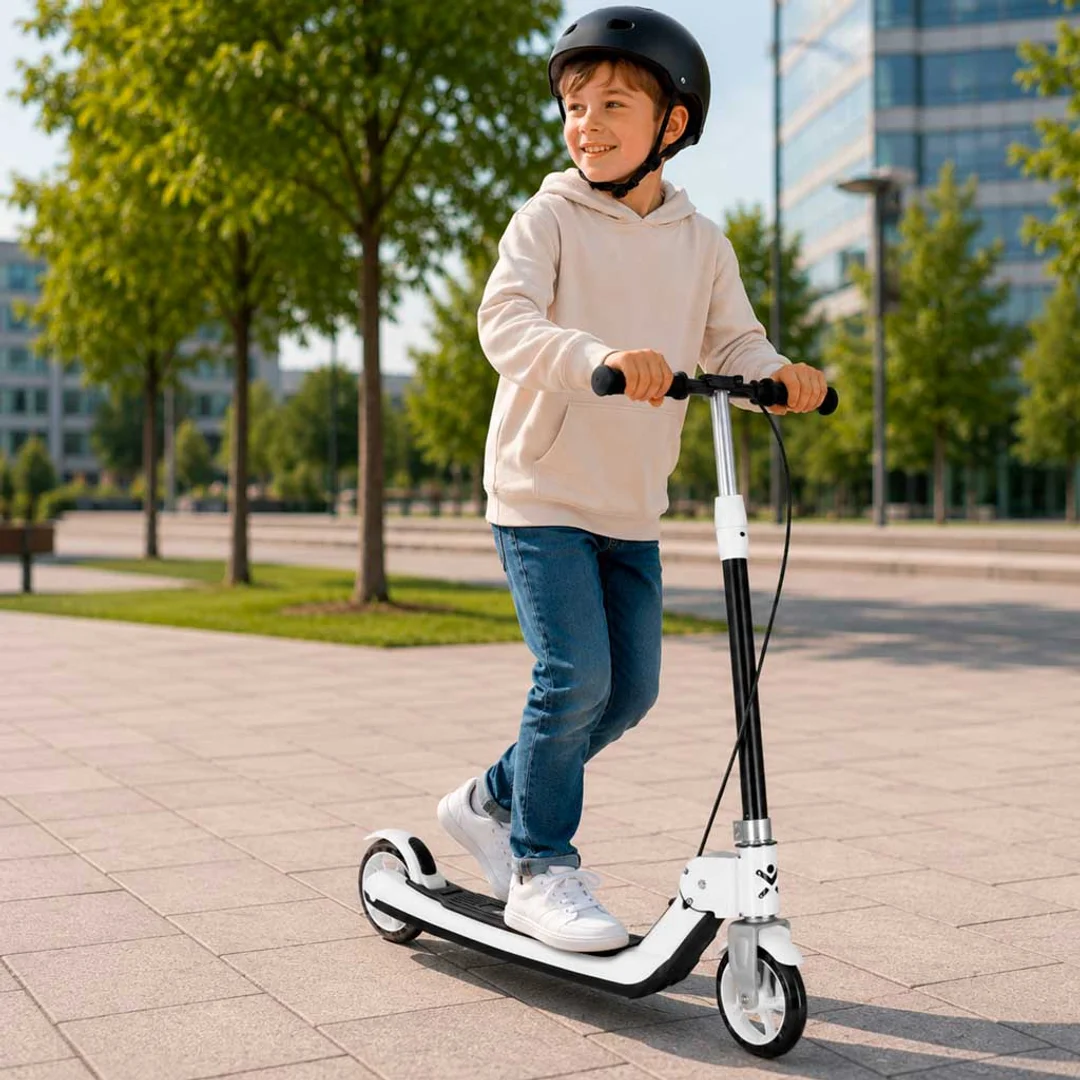 KX2778 Hulajnoga dla dzieci TRIKE FIX dwukołowa LED składana podwójne hamulce czarna - 1