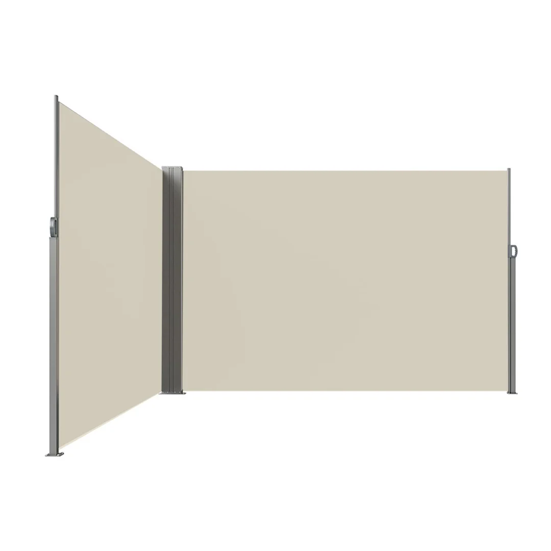 KX2865_1 Markiza narożna boczna tarasowa LUARO parawan zwijany 180 x 620 cm beżowy