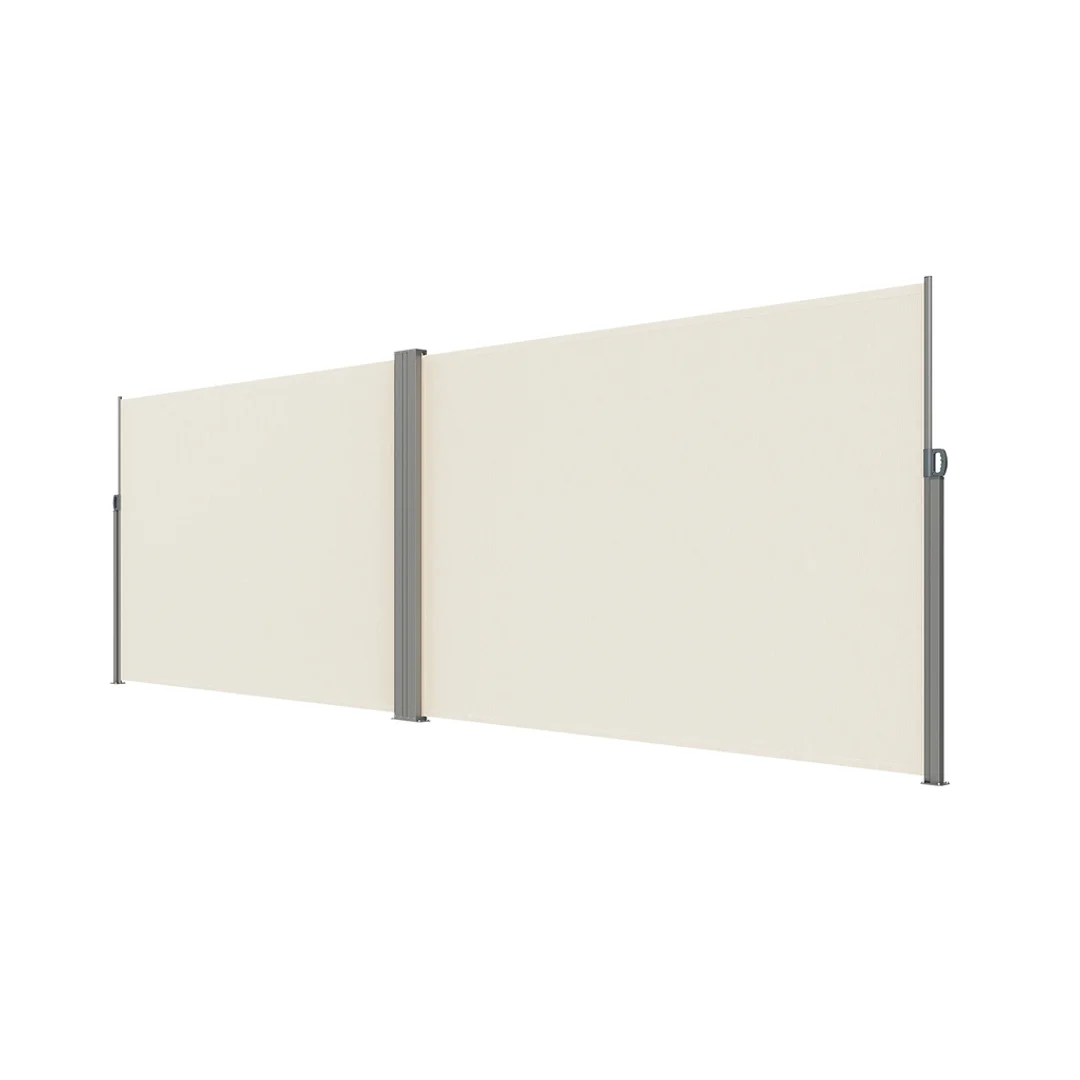 KX2865_1 Markiza narożna boczna tarasowa LUARO parawan zwijany 180 x 620 cm beżowy