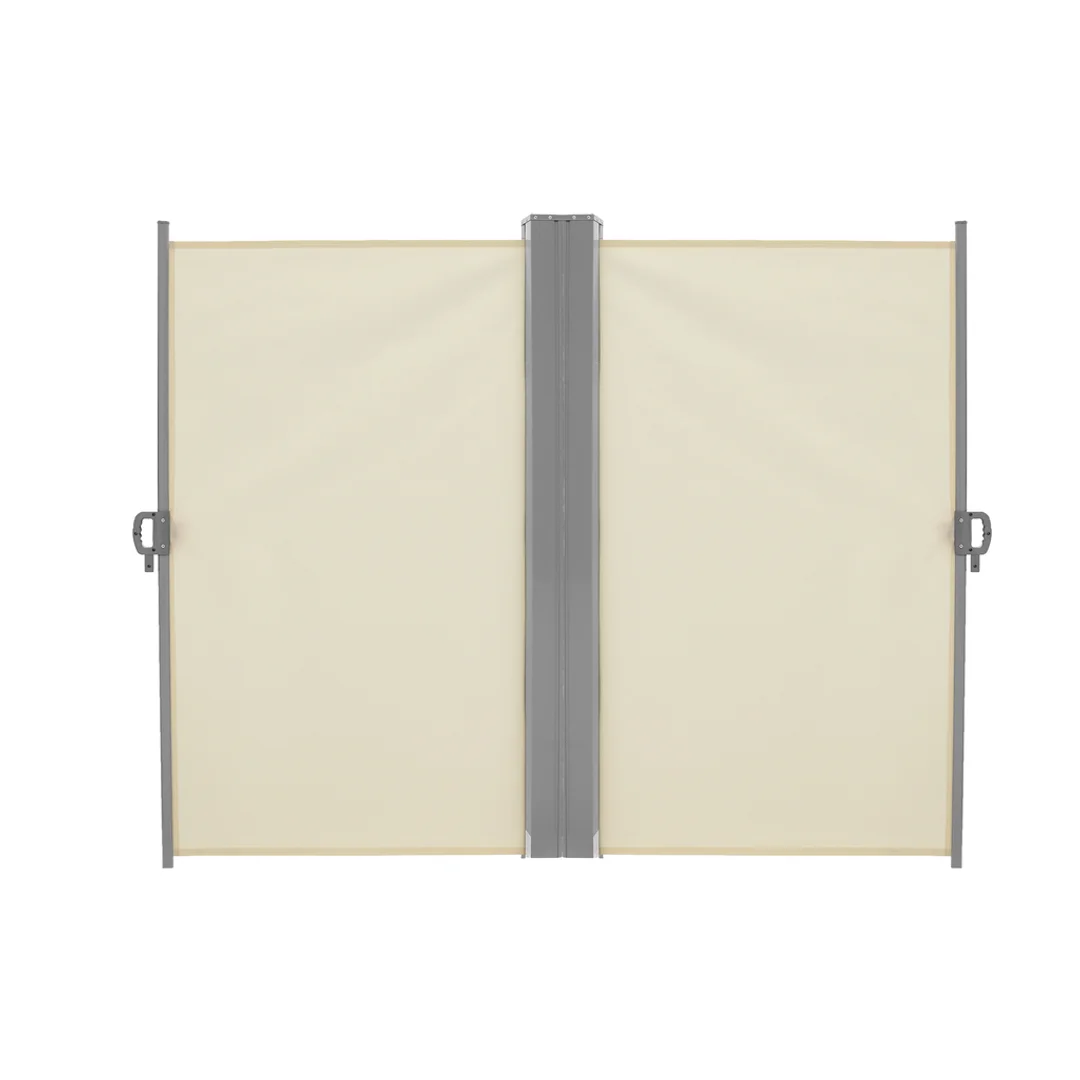 KX2865_1 Markiza narożna boczna tarasowa LUARO parawan zwijany 180 x 620 cm beżowy