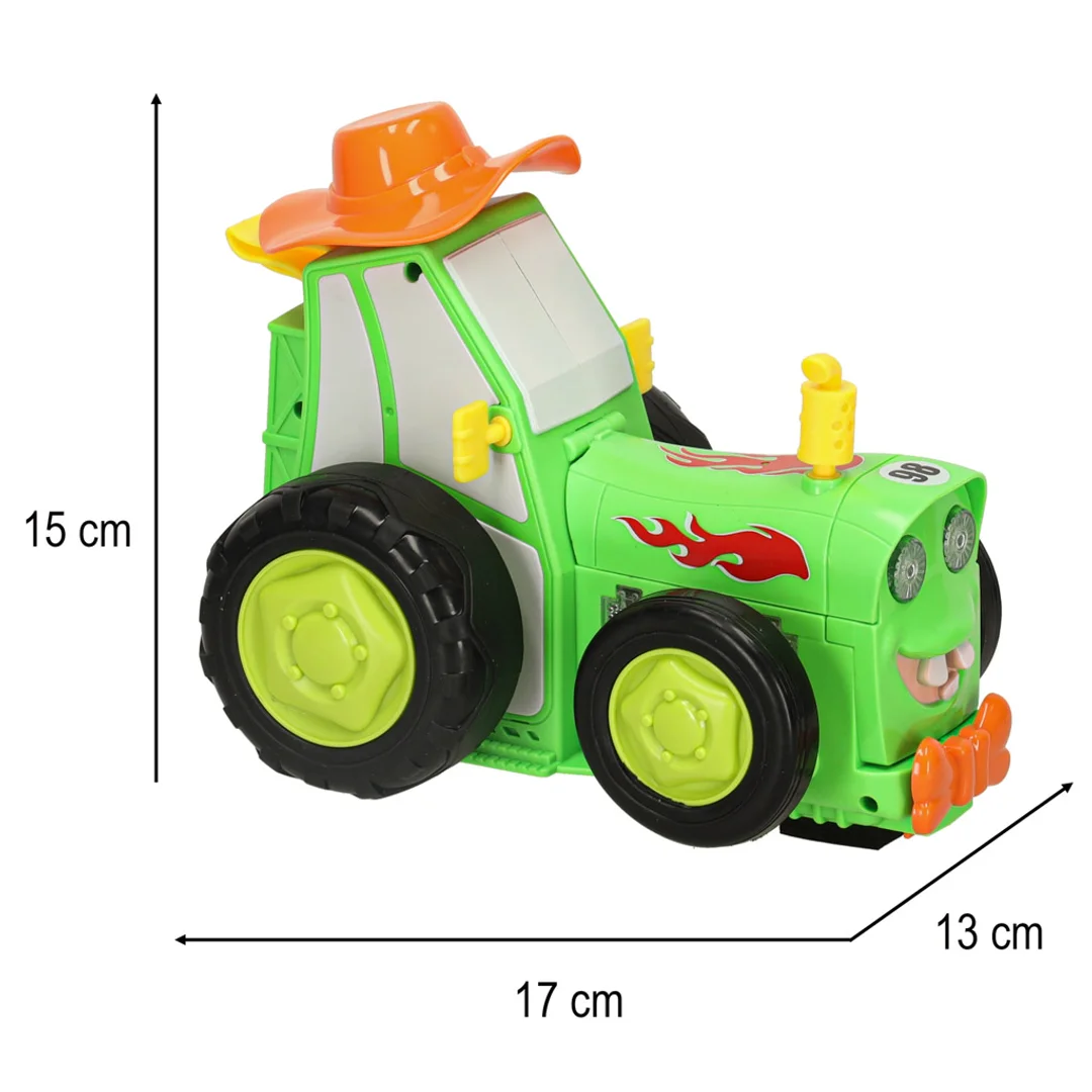 Traktor ciągnik zdalnie sterowany na pilota skaczący tańczący dźwięk zielony
