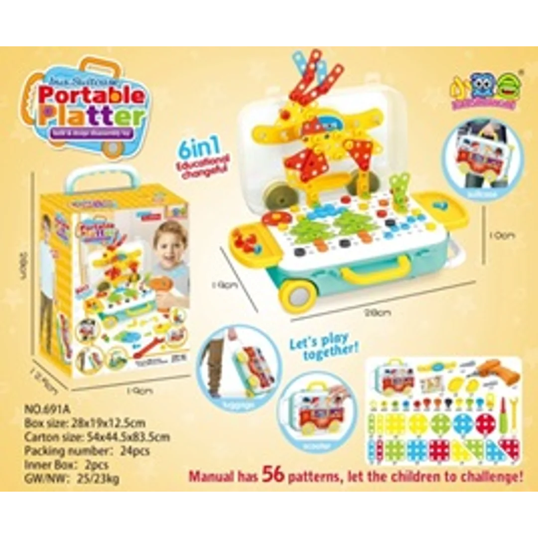 Zestaw Edukacyjny Puzzle Klocki wkrętarka