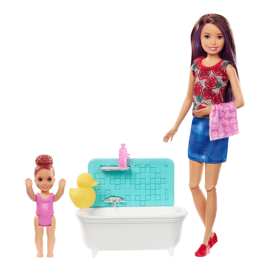 Lalka Barbie Skipper Klub Opiekunek Zestaw z wanną