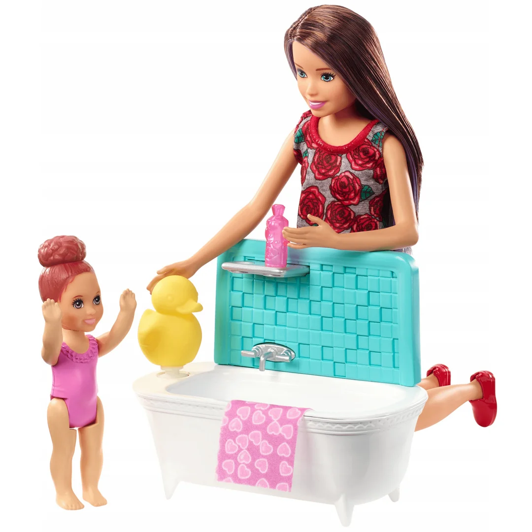 Lalka Barbie Skipper Klub Opiekunek Zestaw z wanną