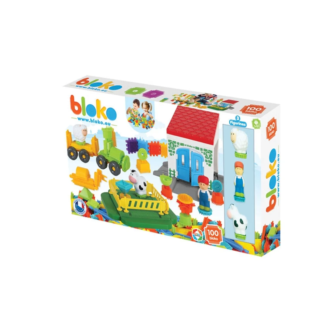 MOCHTOYS Klocki Jeżyki Pin Bricks FARMA w Kartonie Figurki