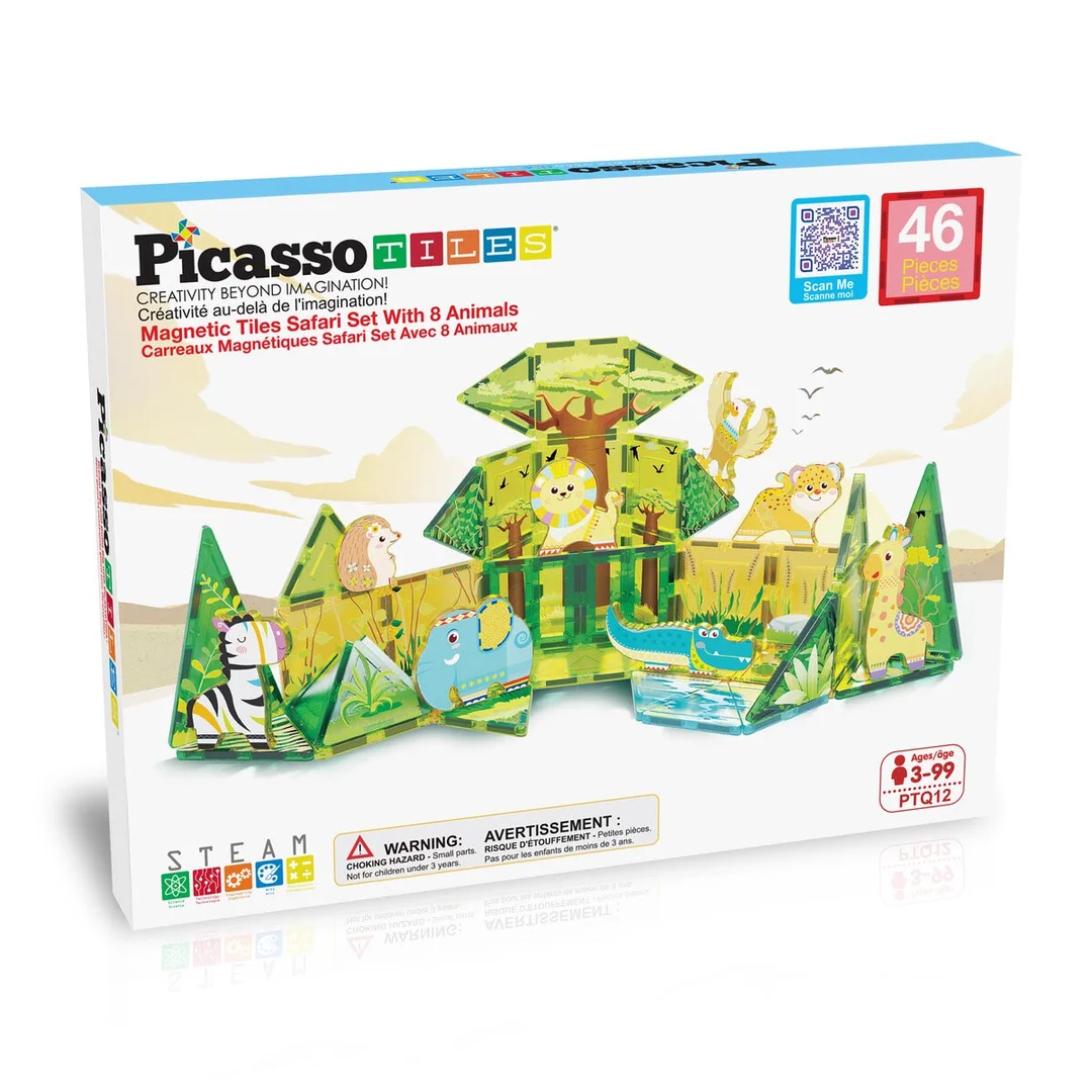 PICASSO Zestaw Safari Z Zwierzątkami klocki magnetyczne