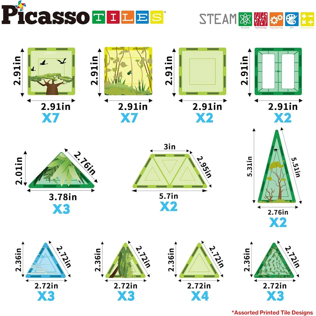 PICASSO Zestaw Safari Z Zwierzątkami klocki magnetyczne