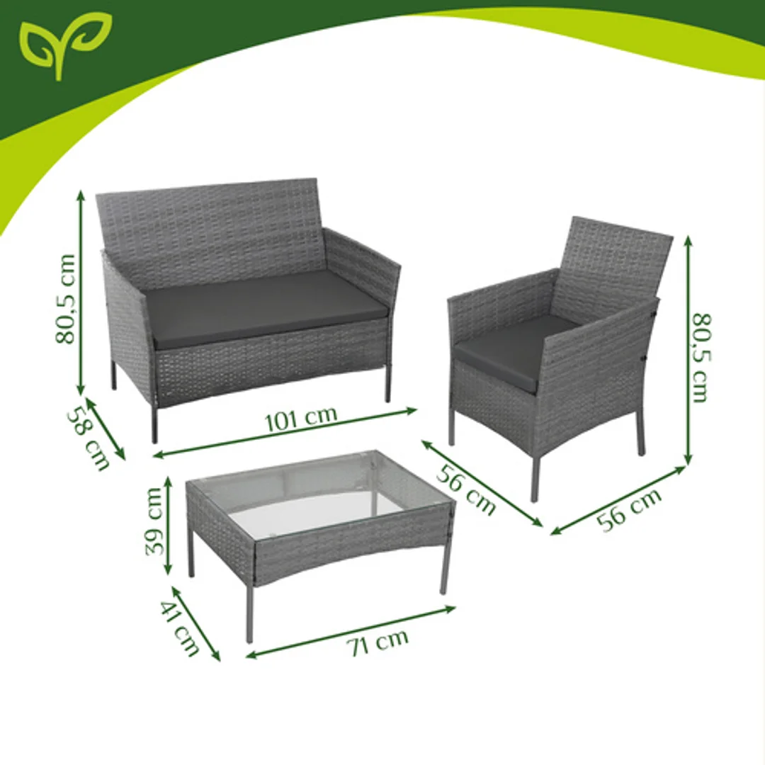 ND12_18859 Meble ogrodowe rattanowe antracyt Gardlov 26907 5900779961739
