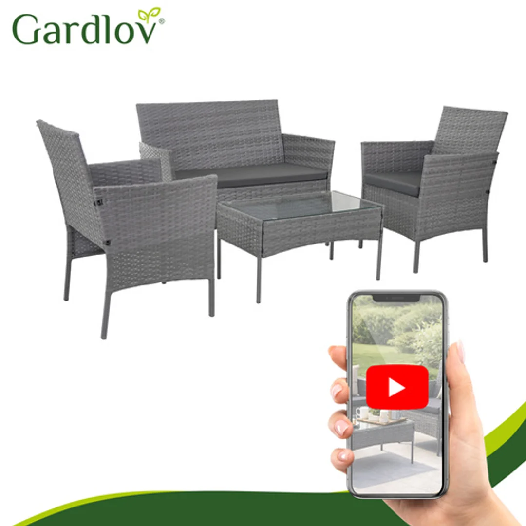 ND12_18859 Meble ogrodowe rattanowe antracyt Gardlov 26907 5900779961739