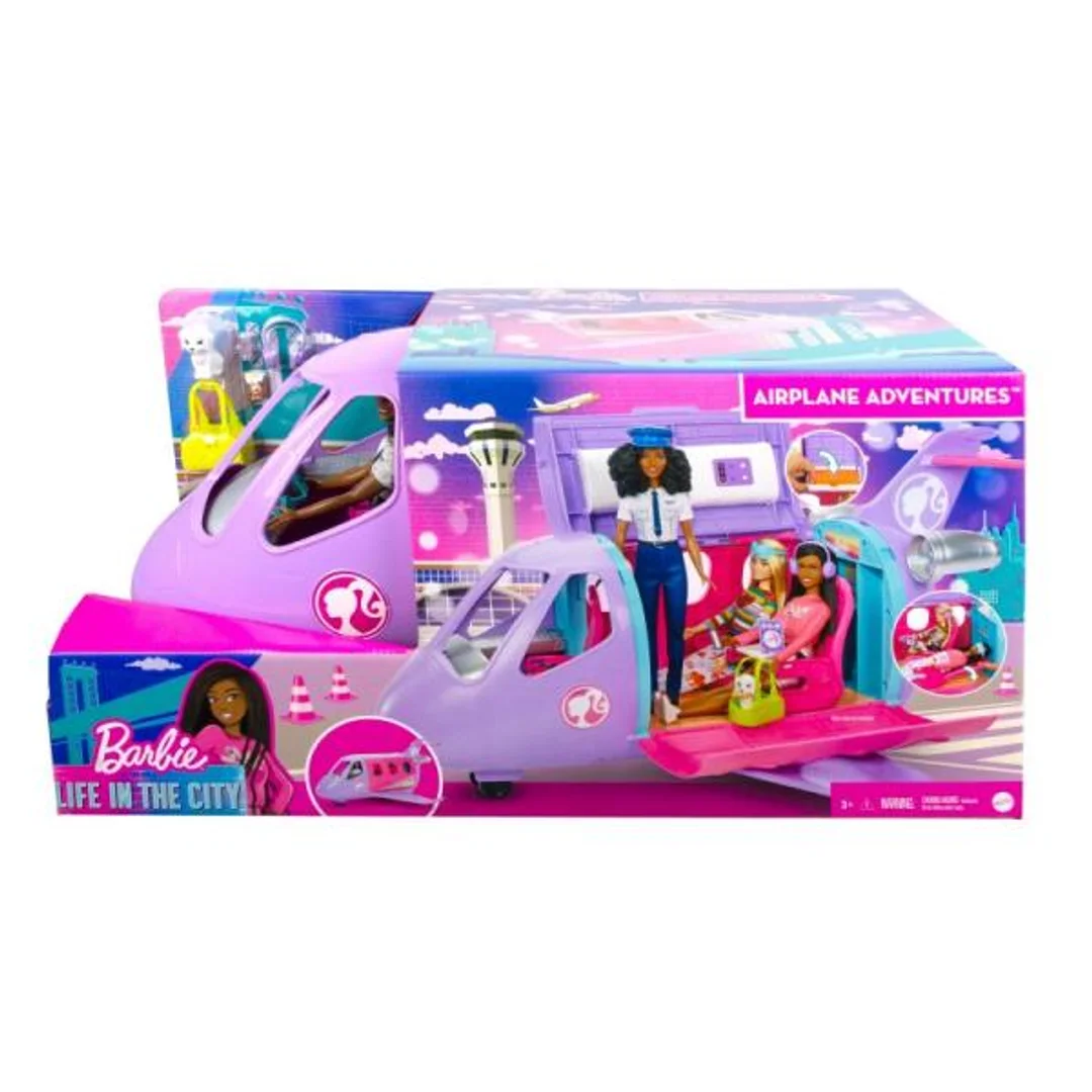 ND17_ZB-147788 Barbie Lotnicza przygoda Samolot + Lalka + 14 akcesoriów HCD49 MATTEL